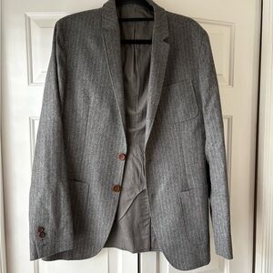 - DOLCE & GABBANA Grey Stripe Wool Blend Sport Coat